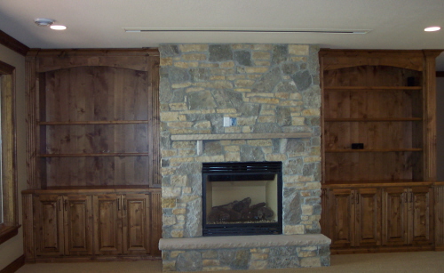Fireplace shelves & storage