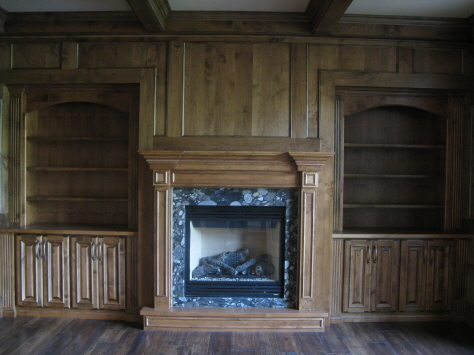 Fireplace shelves & storage