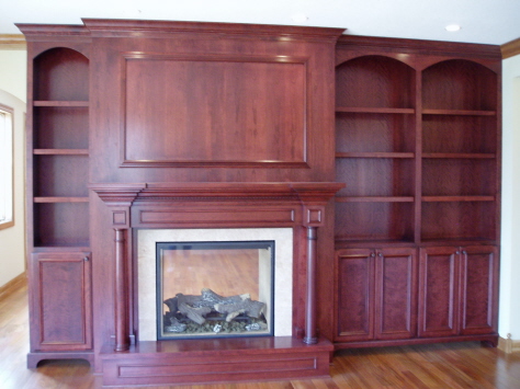 Fireplace/bookshelf surround