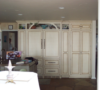 White storage cabinets